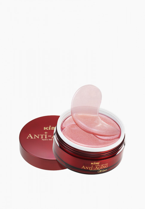Гидрогелевые анти-возрастные винные патчи Kims Wine Hydro-Gel Eye Patch, (60 шт. в баночке, размер L)